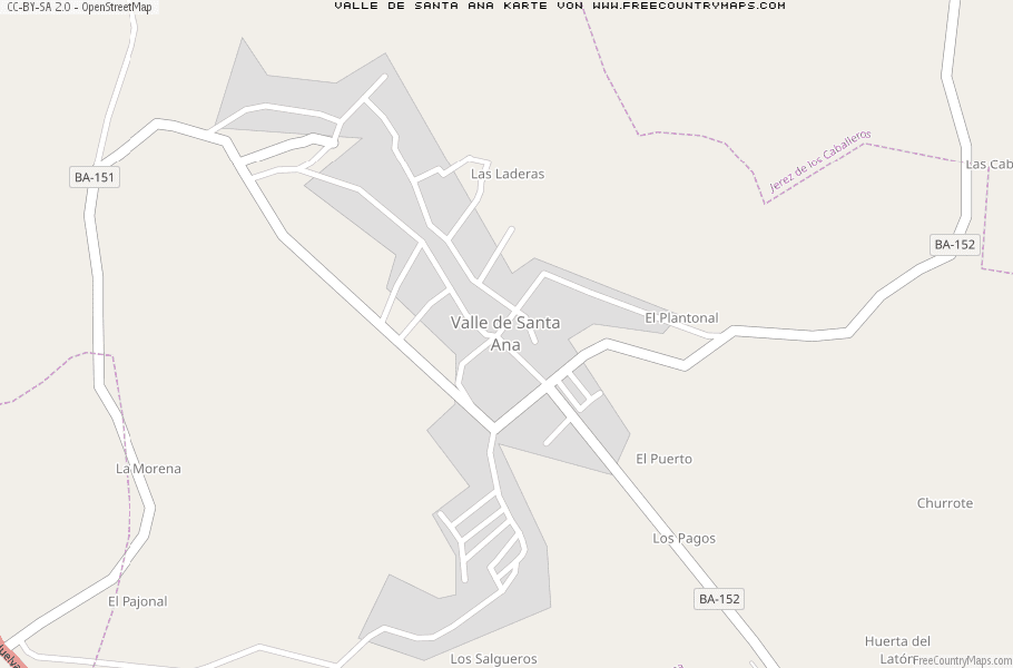 Karte Von Valle de Santa Ana Spanien