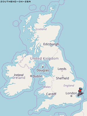Southend-on-Sea Karte Vereinigtes Knigreich