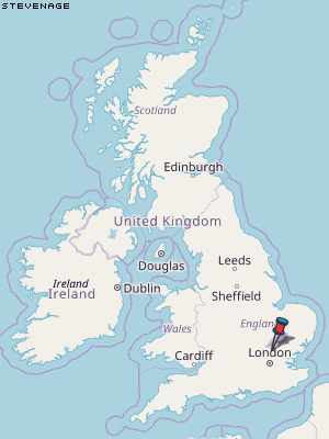 Stevenage Karte Vereinigtes Knigreich