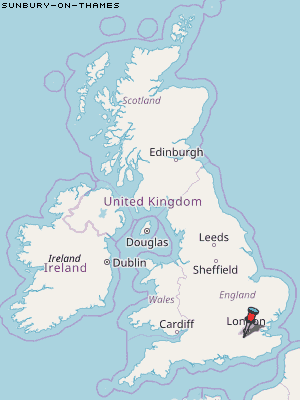 Sunbury-on-Thames Karte Vereinigtes Knigreich