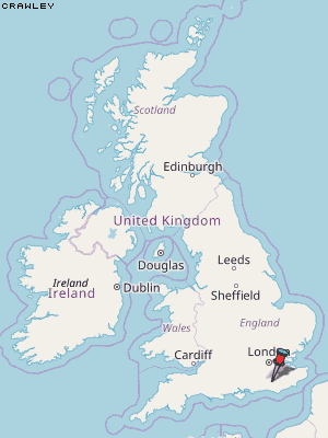 Crawley Karte Vereinigtes Knigreich