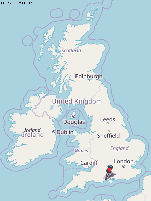 West Moors Karte Vereinigtes Knigreich