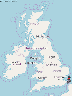 Folkestone Karte Vereinigtes Knigreich