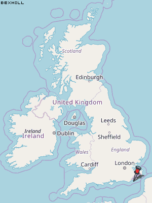 Bexhill Karte Vereinigtes Knigreich