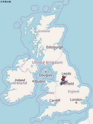 Crewe Karte Vereinigtes Knigreich