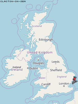 Clacton-on-Sea Karte Vereinigtes Knigreich