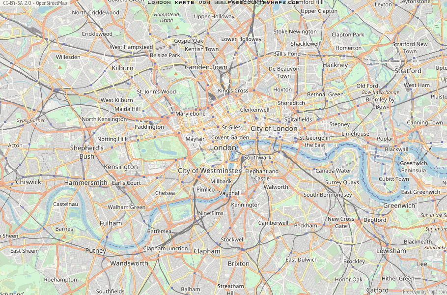 Karte Von London Vereinigtes Knigreich