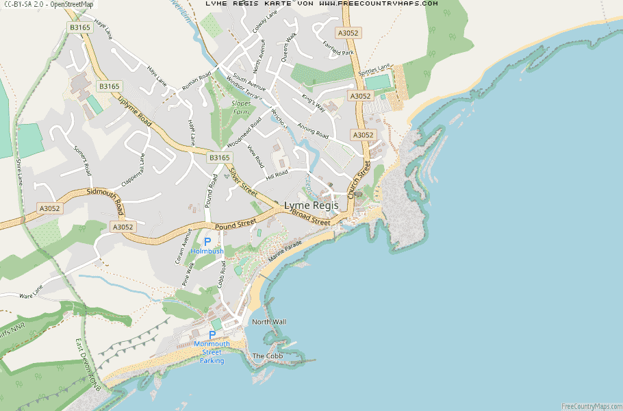 Karte Von Lyme Regis Vereinigtes Knigreich