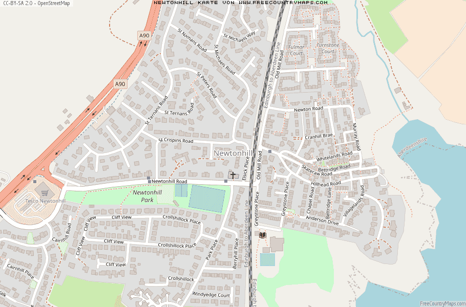 Karte Von Newtonhill Vereinigtes Knigreich