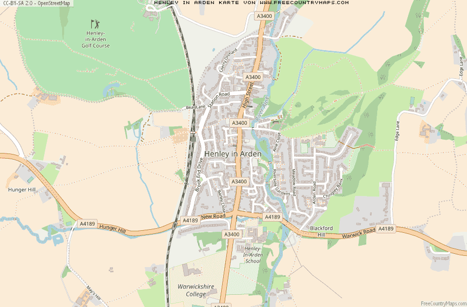 Karte Von Henley in Arden Vereinigtes Knigreich