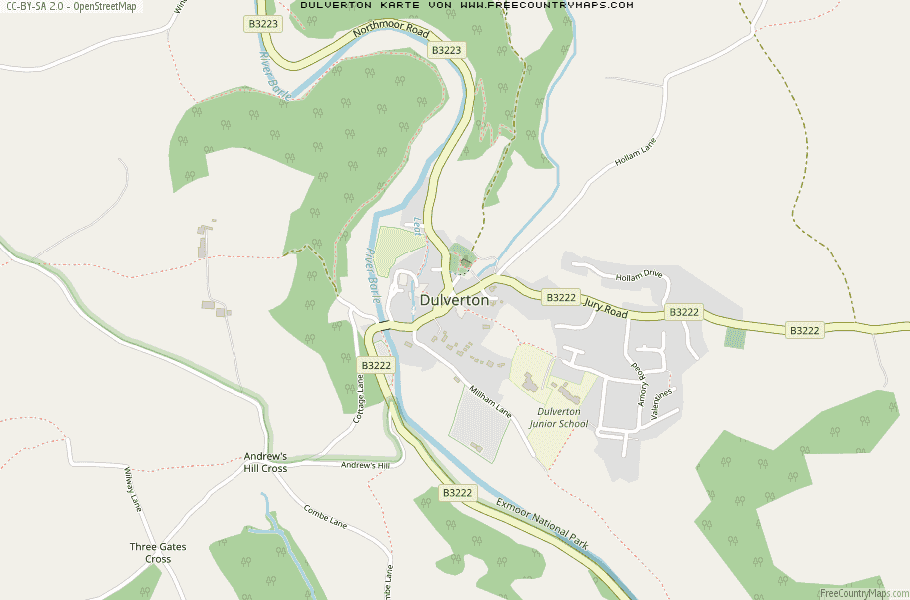 Karte Von Dulverton Vereinigtes Knigreich