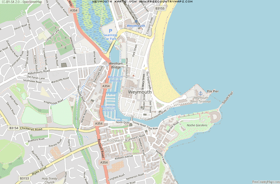 Karte Von Weymouth Vereinigtes Knigreich