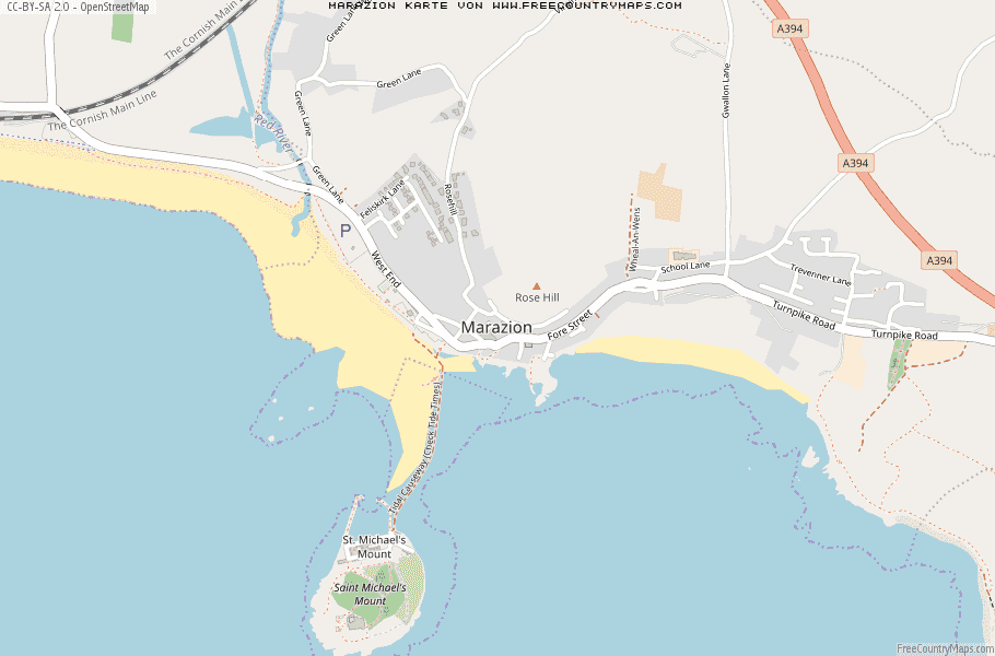 Karte Von Marazion Vereinigtes Knigreich