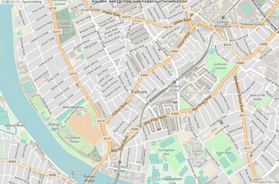 Karte Von Fulham Vereinigtes Knigreich