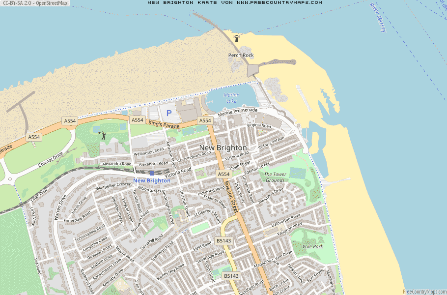 Karte Von New Brighton Vereinigtes Knigreich