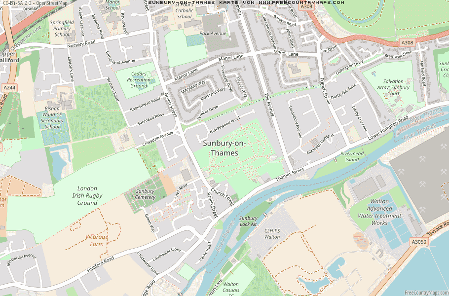 Karte Von Sunbury-on-Thames Vereinigtes Knigreich