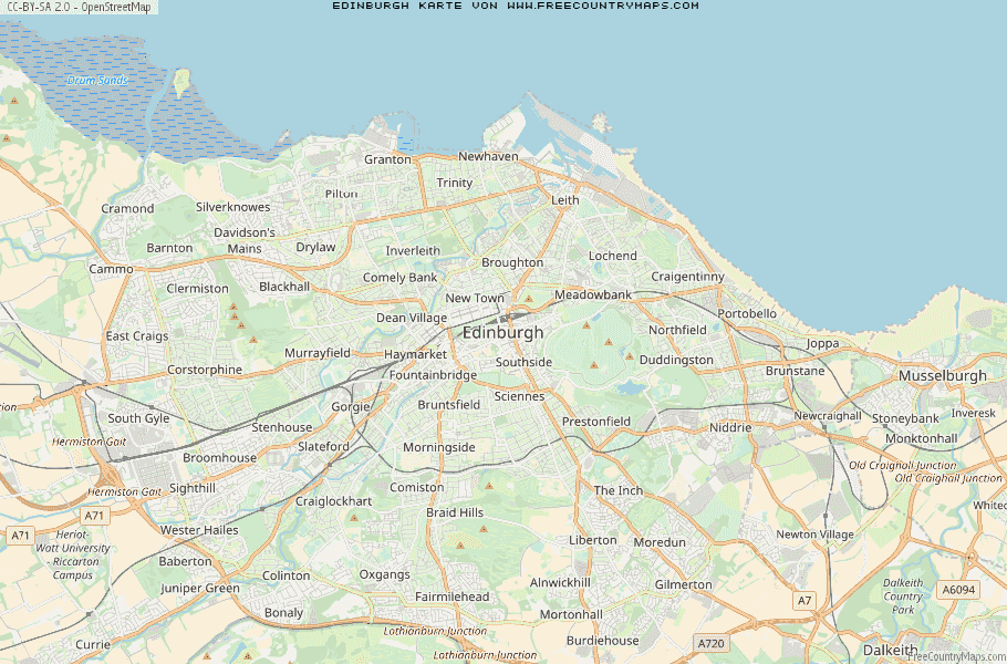 Karte Von Edinburgh Vereinigtes Knigreich