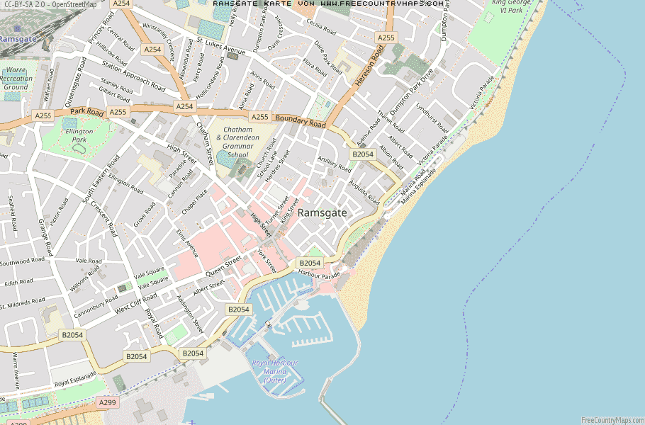 Karte Von Ramsgate Vereinigtes Knigreich