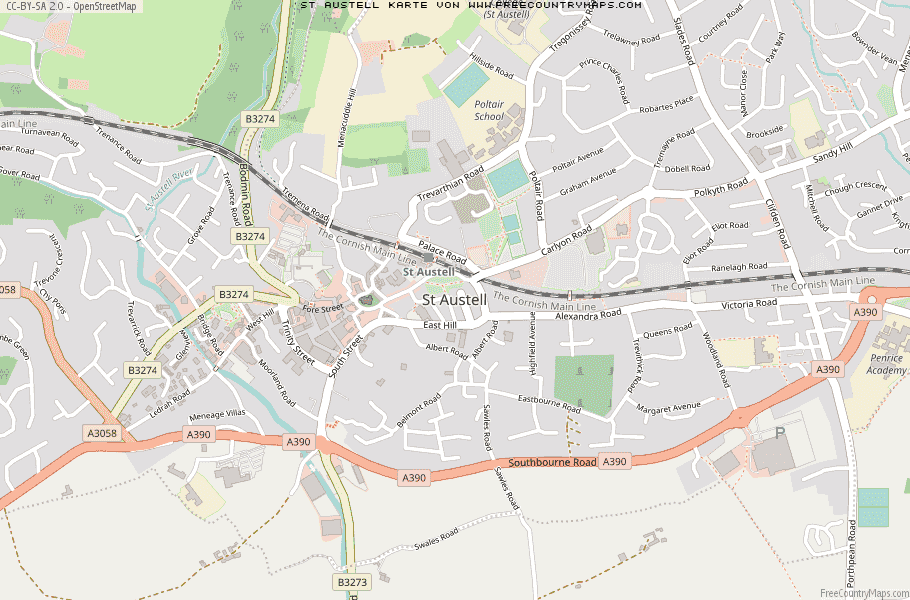 Karte Von St Austell Vereinigtes Knigreich