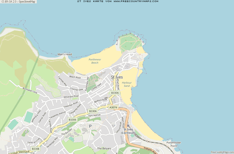 Karte Von St Ives Vereinigtes Knigreich
