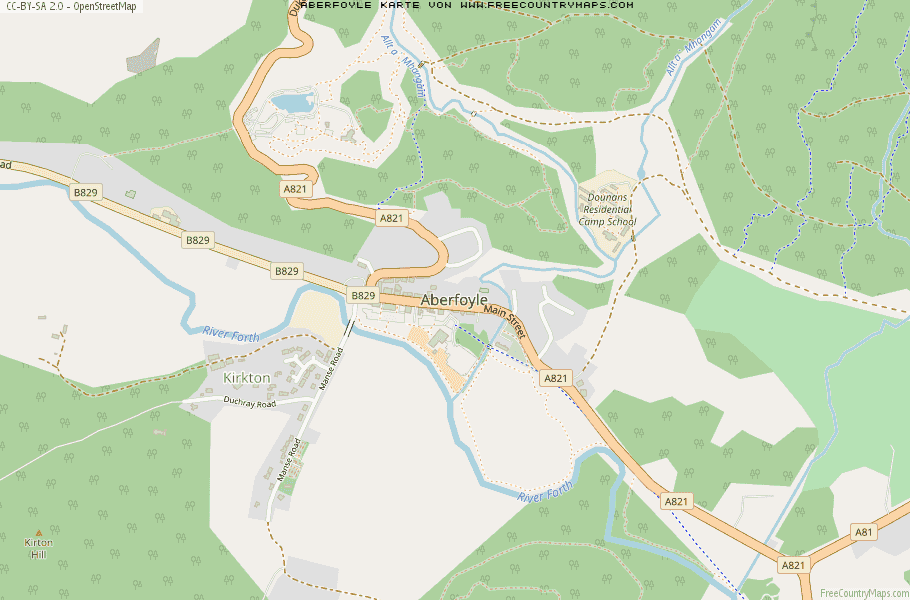 Karte Von Aberfoyle Vereinigtes Knigreich