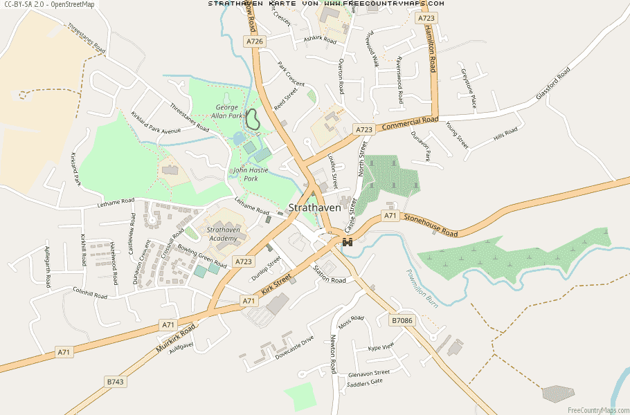Karte Von Strathaven Vereinigtes Knigreich