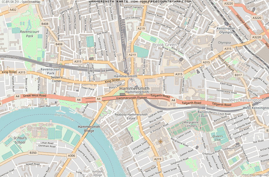 Karte Von Hammersmith Vereinigtes Knigreich