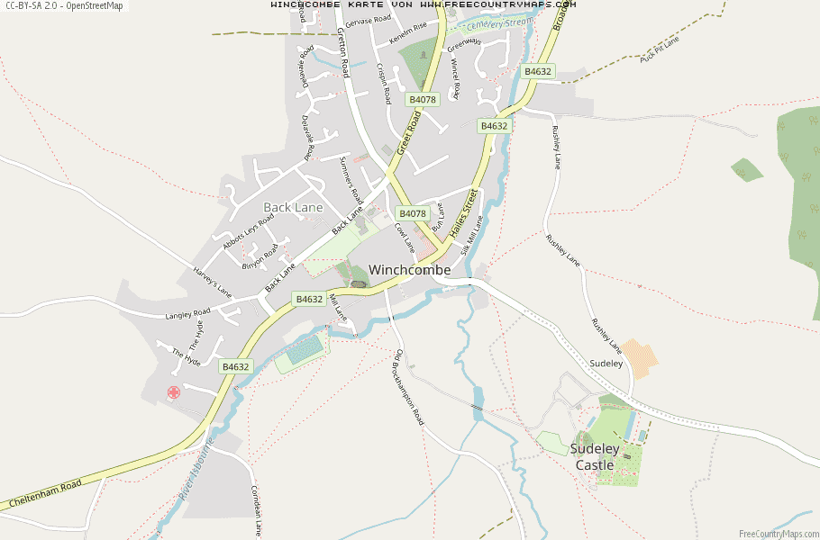 Karte Von Winchcombe Vereinigtes Knigreich