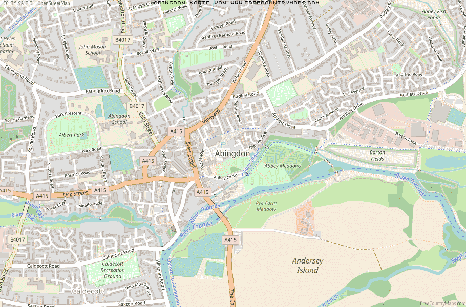 Karte Von Abingdon Vereinigtes Knigreich