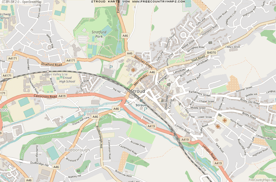 Karte Von Stroud Vereinigtes Knigreich
