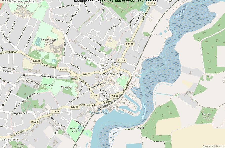 Karte Von Woodbridge Vereinigtes Knigreich