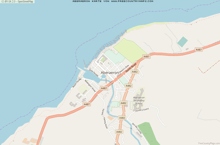 Karte Von Aberaeron Vereinigtes Knigreich