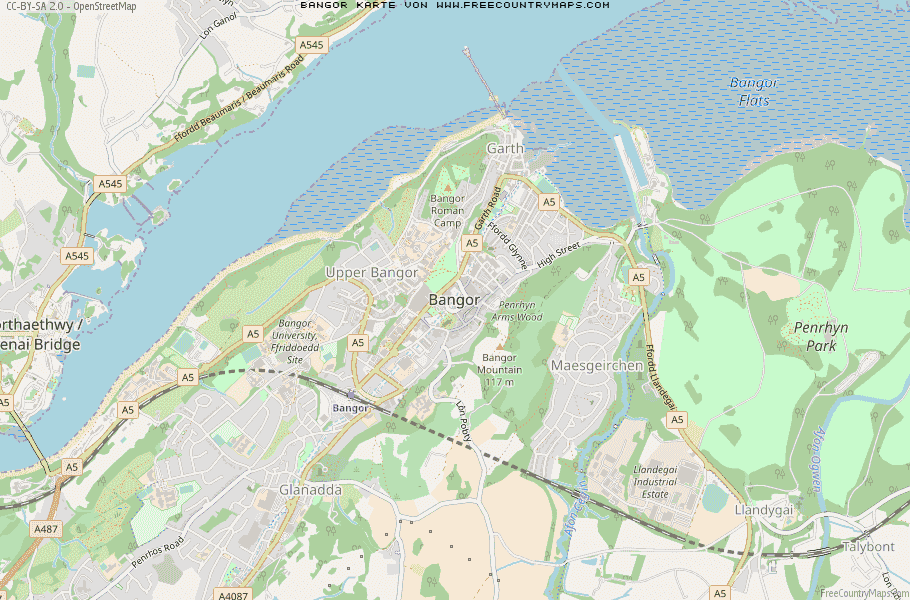 Karte Von Bangor Vereinigtes Knigreich