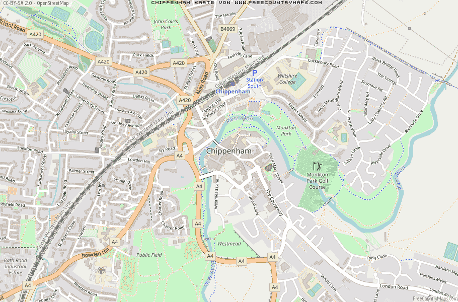 Karte Von Chippenham Vereinigtes Knigreich