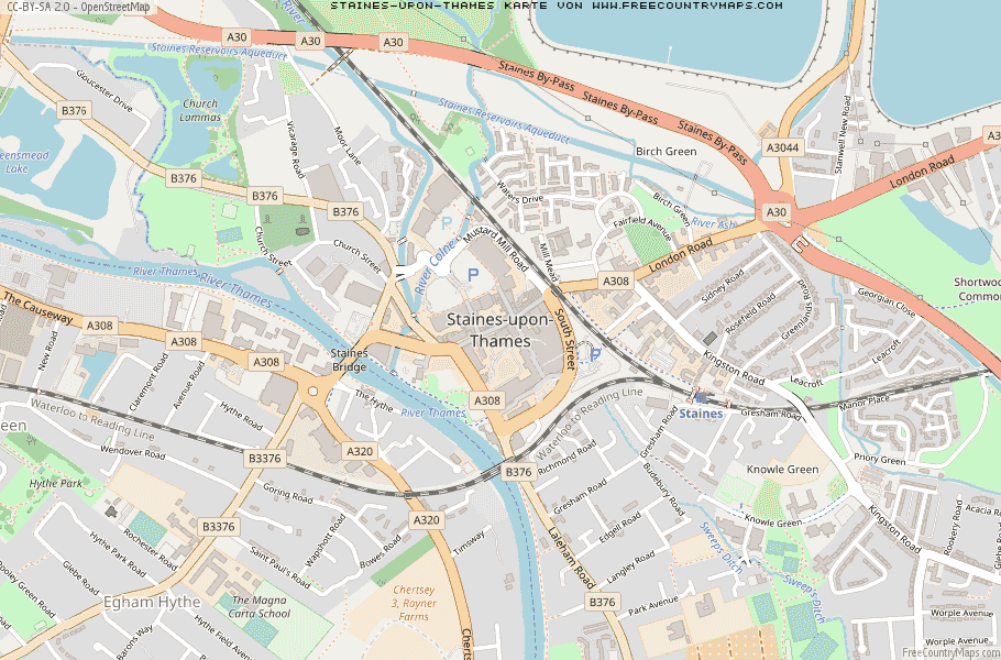 Karte Von Staines-upon-Thames Vereinigtes Knigreich