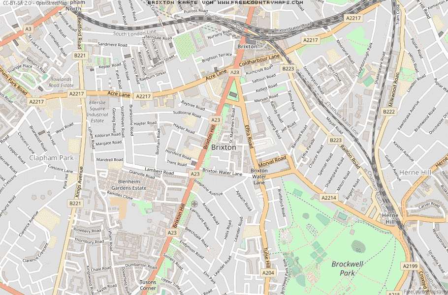 Karte Von Brixton Vereinigtes Knigreich