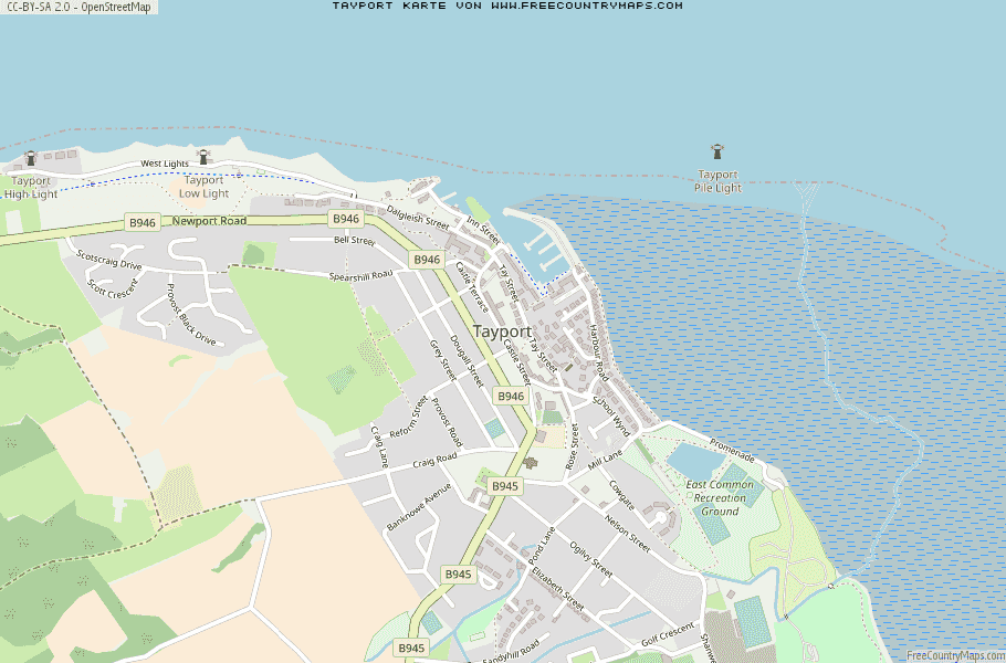 Karte Von Tayport Vereinigtes Knigreich