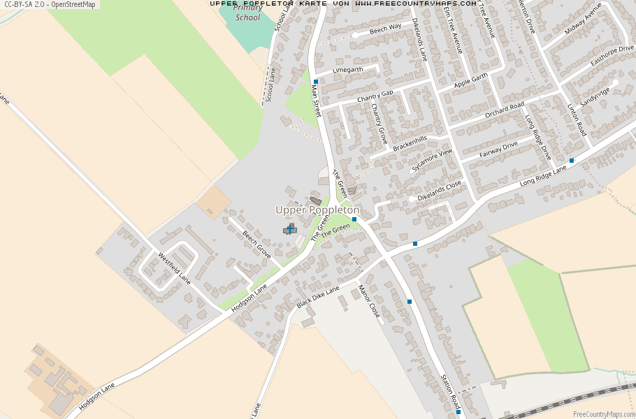 Karte Von Upper Poppleton Vereinigtes Knigreich