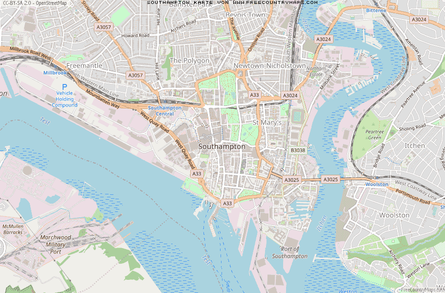 Karte Von Southampton Vereinigtes Knigreich