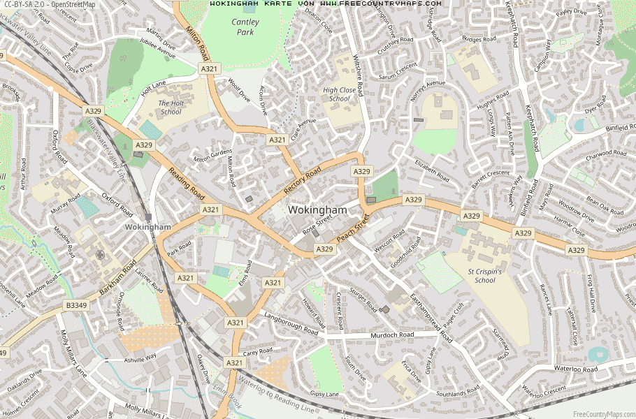 Karte Von Wokingham Vereinigtes Knigreich