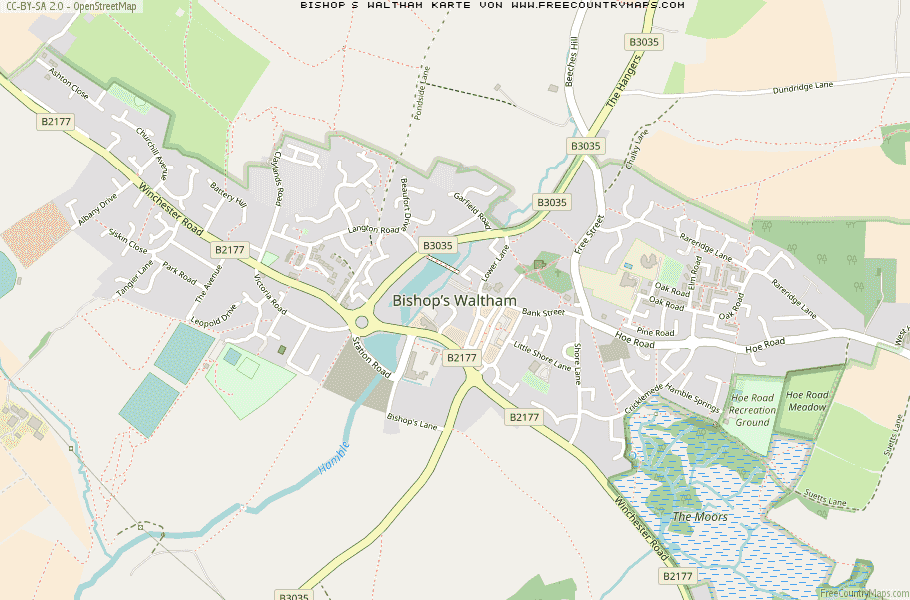 Karte Von Bishop’s Waltham Vereinigtes Knigreich