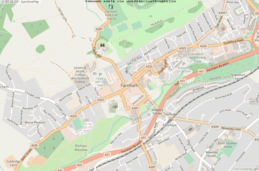 Karte Von Farnham Vereinigtes Knigreich