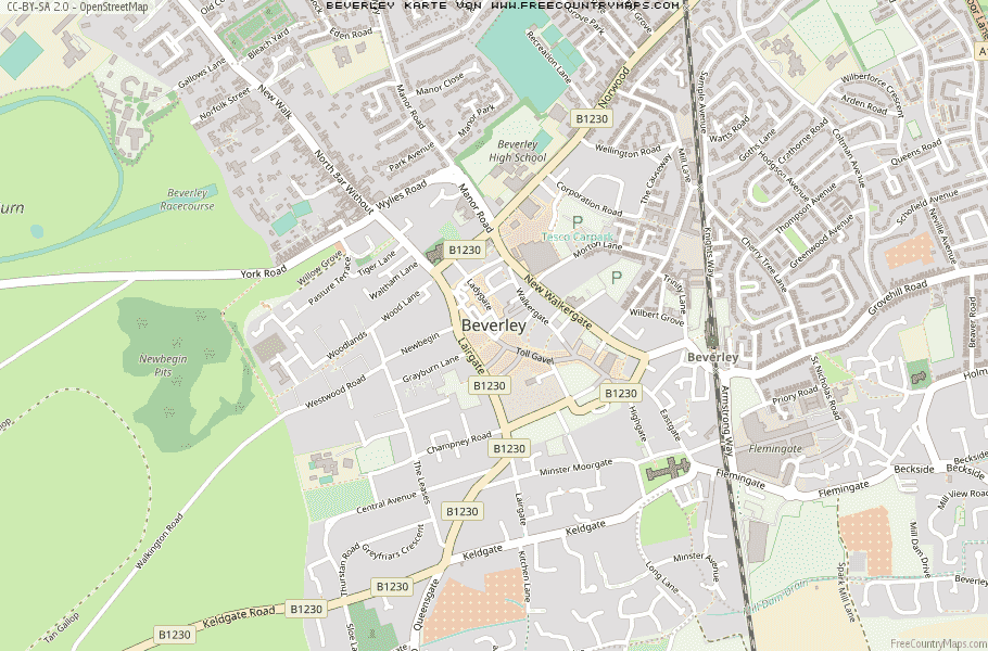 Karte Von Beverley Vereinigtes Knigreich