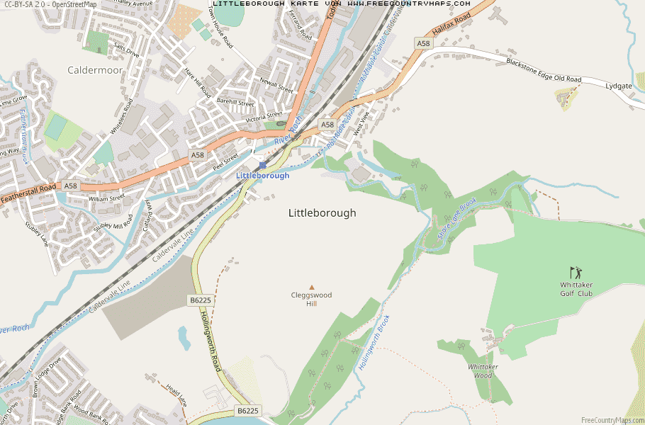 Karte Von Littleborough Vereinigtes Knigreich