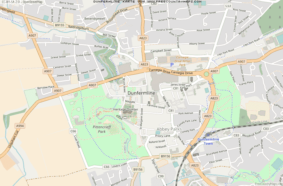 Karte Von Dunfermline Vereinigtes Knigreich