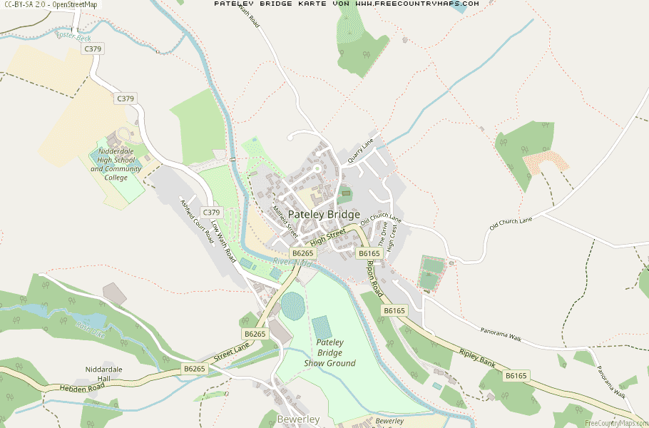 Karte Von Pateley Bridge Vereinigtes Knigreich