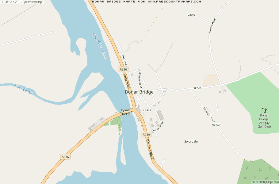 Karte Von Bonar Bridge Vereinigtes Knigreich