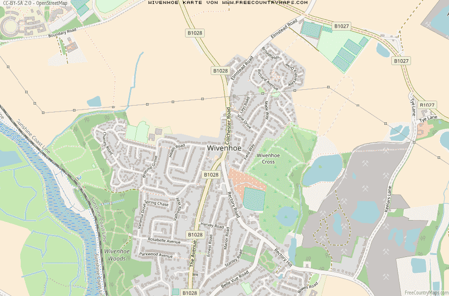 Karte Von Wivenhoe Vereinigtes Knigreich