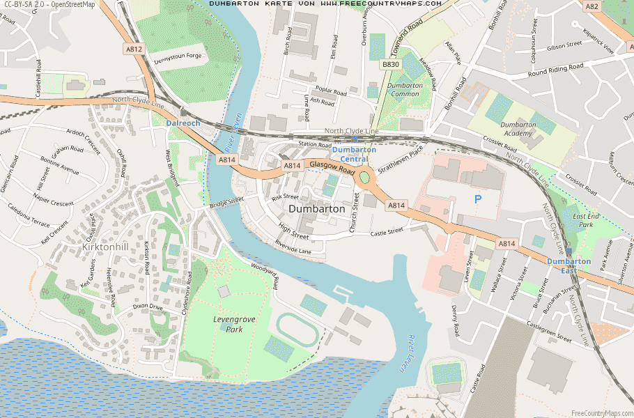 Karte Von Dumbarton Vereinigtes Knigreich