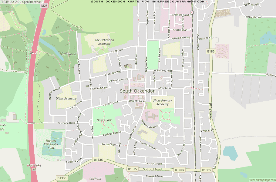 Karte Von South Ockendon Vereinigtes Knigreich